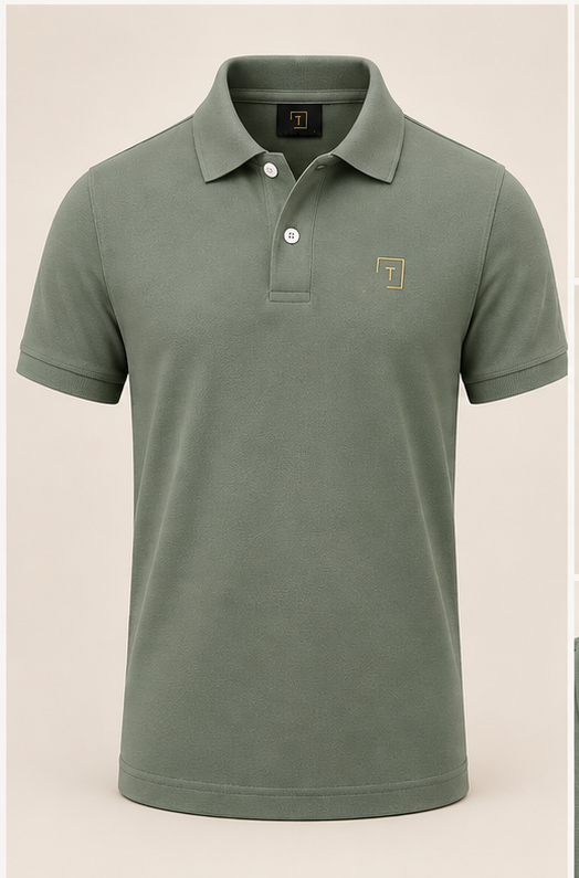 Tailmont Premium Sage Green Polo T-Shirt