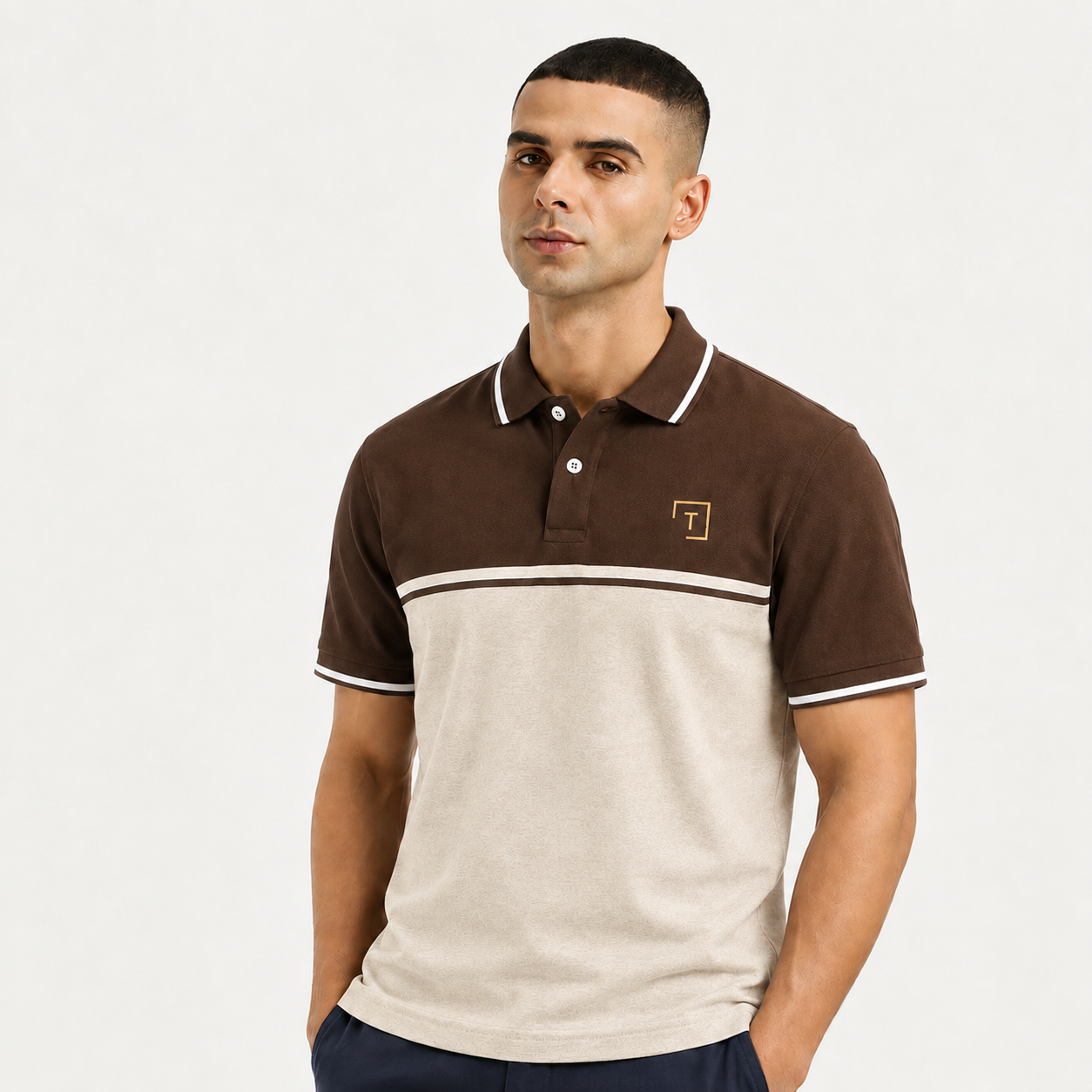 Men's Khaki Polo T-Shirt