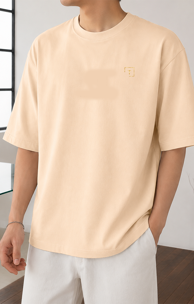 Tailmont Premium Beige Oversized T-Shirt