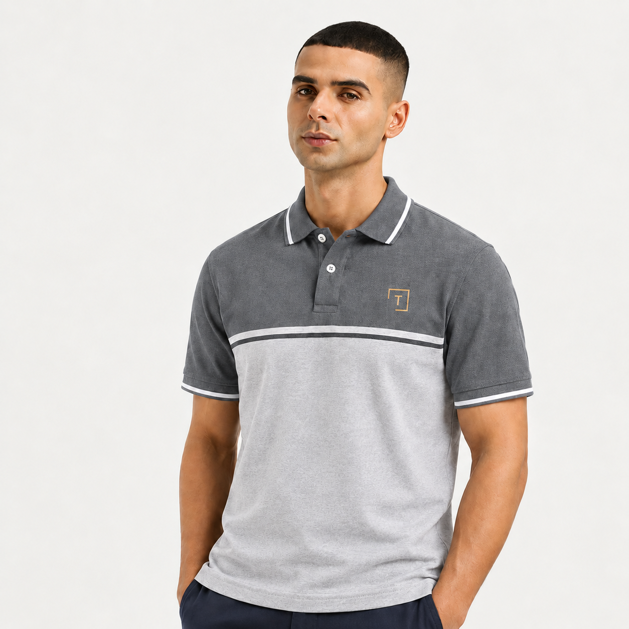 Men's Polo T-Shirt (Light Grey)